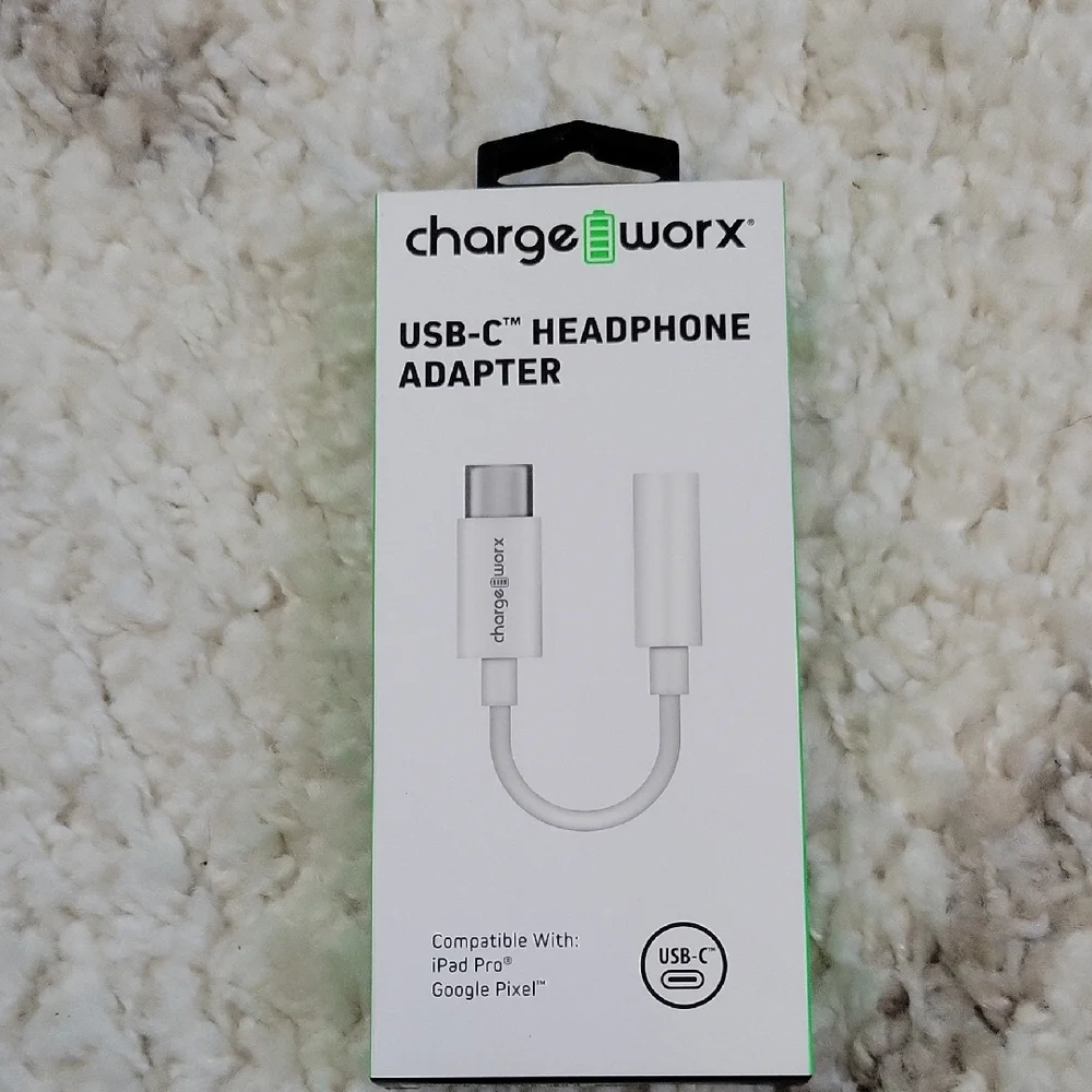 White USB-C Headphone Adapter